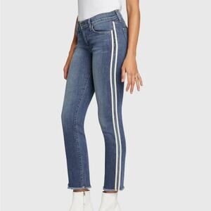 Principle Denim Optimist Cropped Raw Hem Double Stripe Jeans Time To Run Size 31